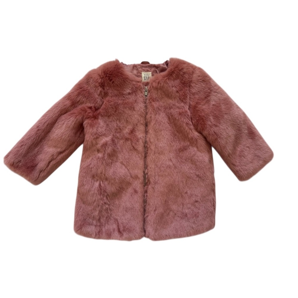 Gap Faux Fur Jacket Rose Pink 3T NWOT